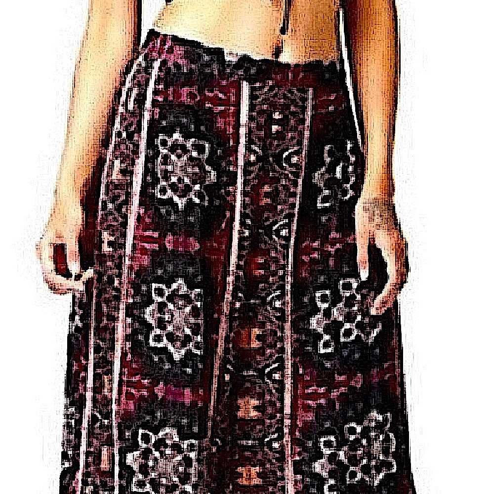 KENDALL KYLIE Skirt Pants Shorts Wide Leg Capri Black Red Maroon Size Small - Picture 2 of 14